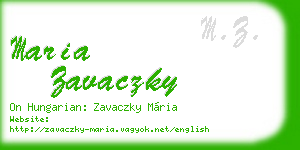maria zavaczky business card