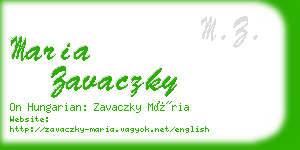 maria zavaczky business card